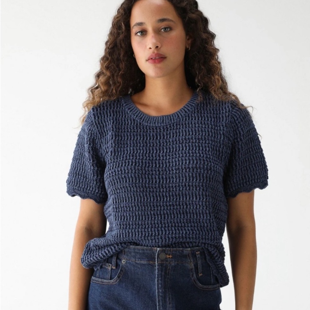 Gap Navy Blue Crochet Sweater